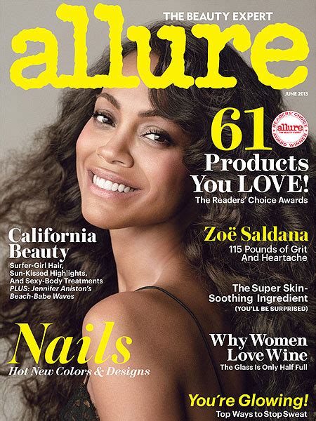 zoe saldana naked|Zoe Saldana poses nude for Allure magazine .